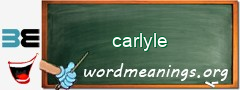 WordMeaning blackboard for carlyle